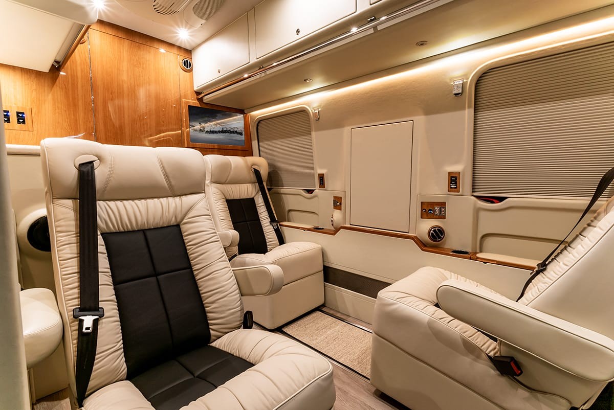 Luxury sprinter store van with bed